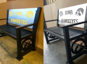Heavy duty Iowa Hawkeye Bench